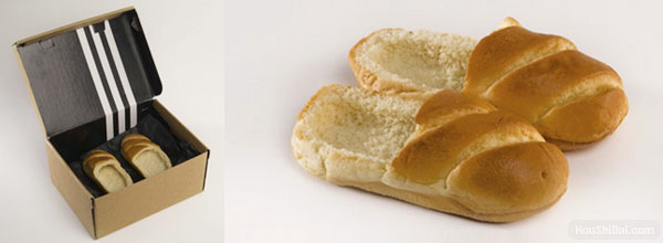 面包拖鞋创意 breadshoes